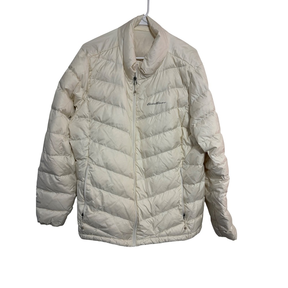 Eddie Bauer Puffer Jacket EB650 White Down Insulated Quilted Gorpcore L